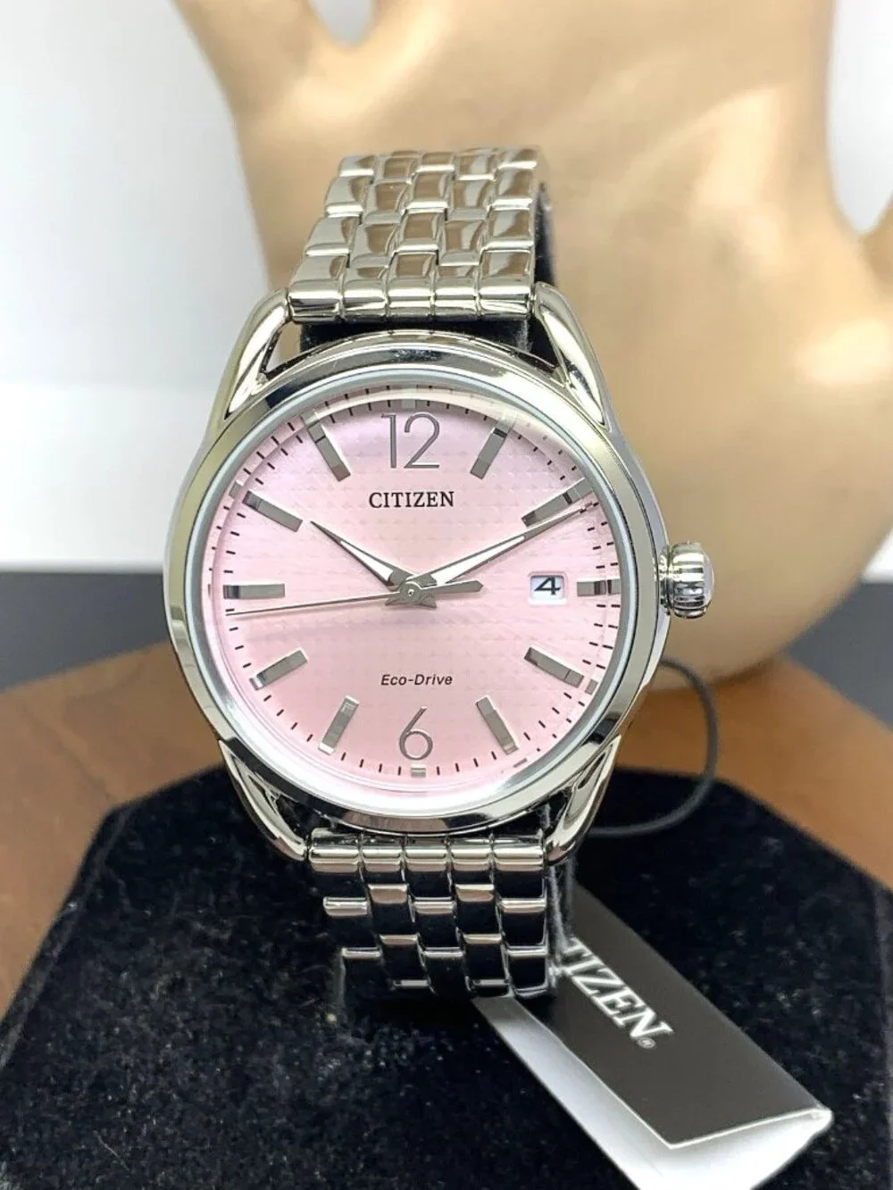 Citizen Women's Watch FE6080-71X Eco Drive Pink Dial Silver Stainless Steel 35mm